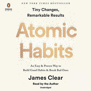 Tiny Changes, Remarkable Results, Atomic Habits audiobook cover.